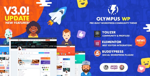 Olympus - Tema WordPress para redes sociais